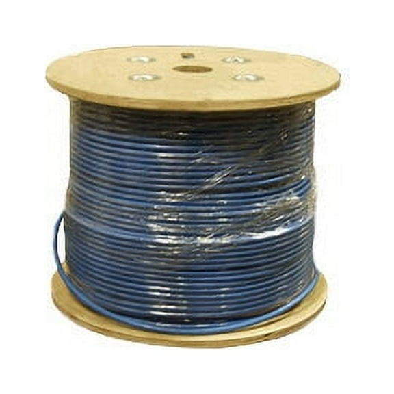 Kentek 1000 Feet FT CAT6A UTP Solid Bulk Cable 24 AWG Bare Copper Wire Conductor 600 MHz 10G 10Gbps Category 6a Unshielded Twisted Pair PVC Jacket Ethernet RJ45 Network Internet Cord Blue