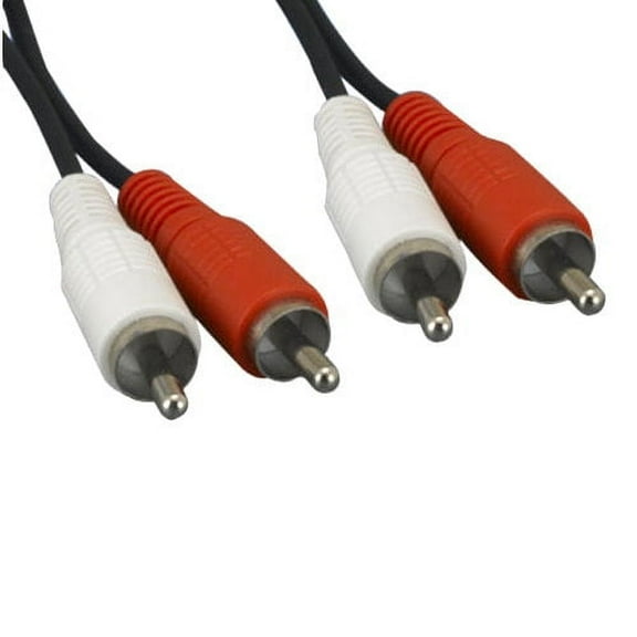 Kentek 12 Feet FT RCA RW Red White Male to Male M/M Cable Cord for Stereo Audio for PC Auto Monitor Sound System