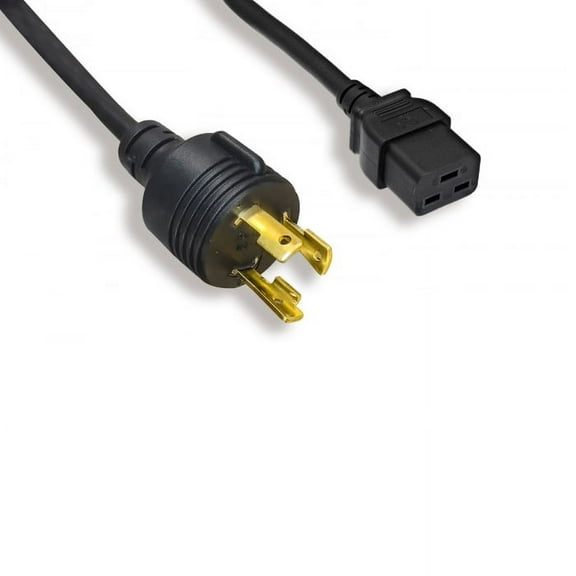 Kentek 12 Feet Ft 12 AWG Power Cable Cord NEMA L6-30P to IEC-60320 C19 15A/300V SJT Black