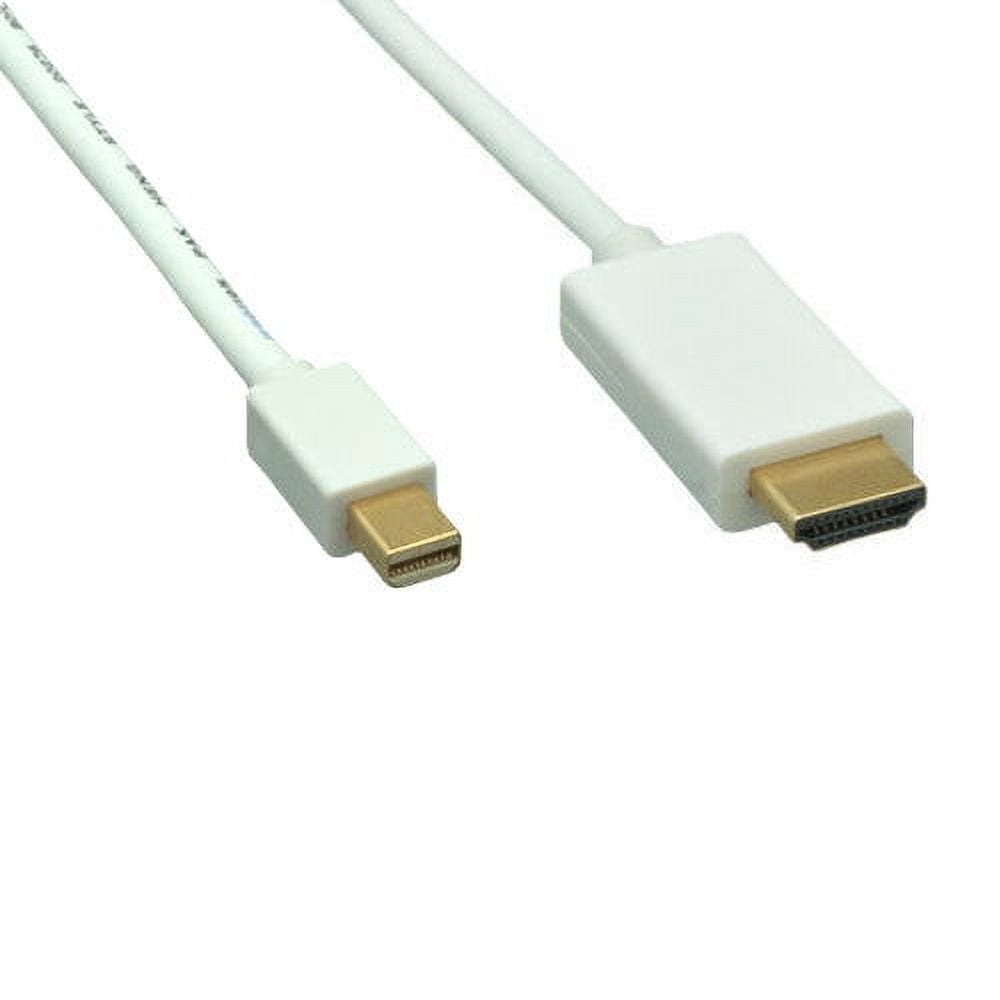 Kentek 15 Feet FT Mini DisplayPort to HDMI male to male M/M cable cord 32 AWG black mini DP MDP Thunderbolt 1080P for PC MAC HDTV white