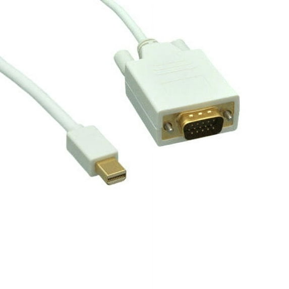 Kentek 15 Feet FT Mini DisplayPort to VGA HD15 male to male M/M cable cord 32 AWG mini DP MDP Thunderbolt for PC MAC LCD CRT Projector Display