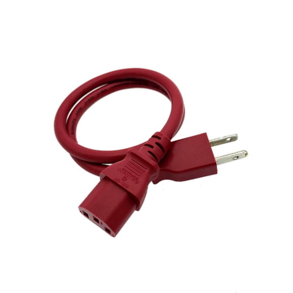 Kentek 2 FT Red 3 Prong Universal AC Power Cable Cord for PC Computer Monitor Printer TV