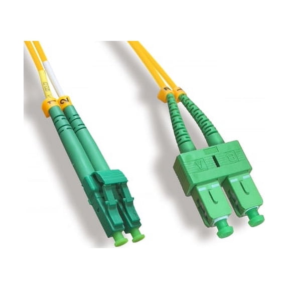 Kentek 2 Meter 2M LC/APC to SC/APC Fiber Optic Cable OS2 9/125 Duplex Single-Mode Patch Cord OFNR