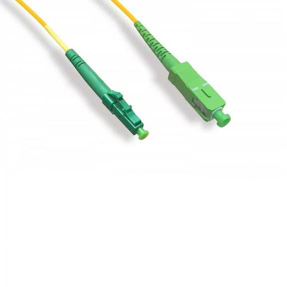 Kentek 2 Meter 2M LC/APC to SC/APC Fiber Optic Cable OS2 9/125 Simplex Single-Mode Patch Cord OFNR