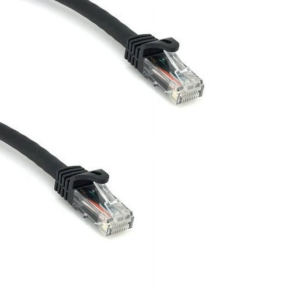 Kentek 20 Feet FT CAT6A UTP Patch Cable 24 AWG 600 MHz 10G 10Gbps Category 6a Unshielded Twisted Pair Snagless Molded Boot Ethernet RJ45 Network Internet Cord Black