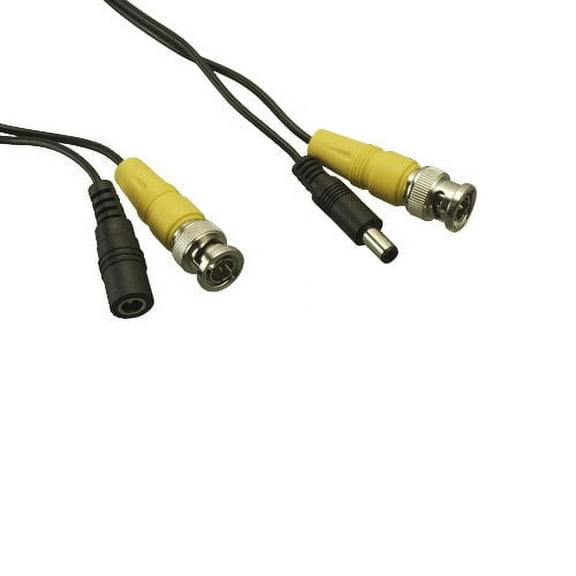 Kentek 200 Feet FT 24/26 AWG CCTV DVR security surveillance camera video/power cable cord 2 in 1 combo BNC 26 AWG male M/M, DC power 24 AWG male to female M/F 5.5mm x 2.1mm, black