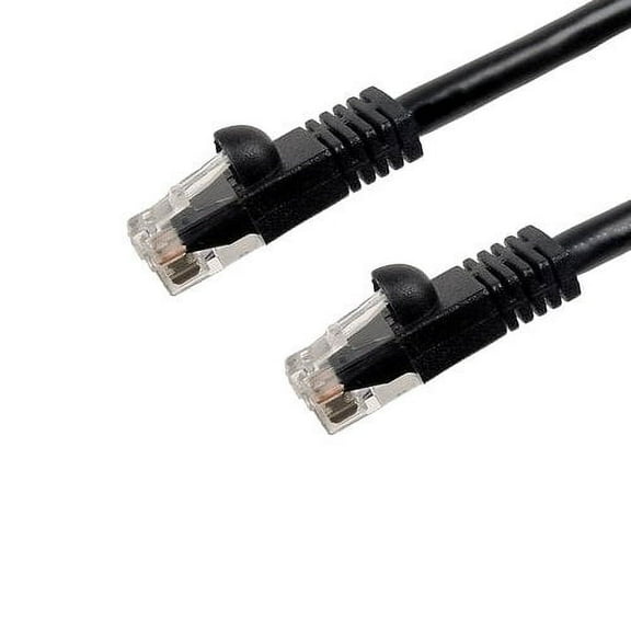 Kentek 25 Feet FT CAT6 UTP Patch Cable 24 AWG 550 MHz Category 6 Unshielded Twisted Pair Short Body Connector Snagless Molded Boot Ethernet RJ45 Network Internet Cord Black