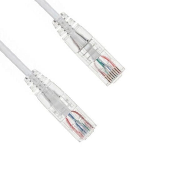 Kentek 25 Feet FT CAT6 UTP Slim Patch Cable 28 AWG 550 MHz Category 6 Unshielded Twisted Pair Clear Connector Snagless Molded OD 3.6MM Ethernet RJ45 Network Internet Cord Yellow