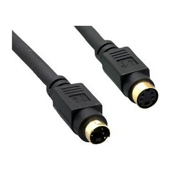 Kentek 25 Feet FT S-Video Mini Din 4 MDIN4 Gold Plated 4 Pin Male to Female M/F Extension Cable Cord Connector for Camcorders Satellite DVD PC TV
