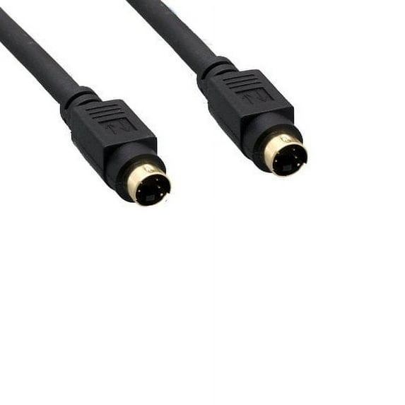 Kentek 25 Feet FT S-Video mini din 4 MDIN4 gold plated 4 pin male to male M/M cable cord connector for camcorders satellite DVD PC TV
