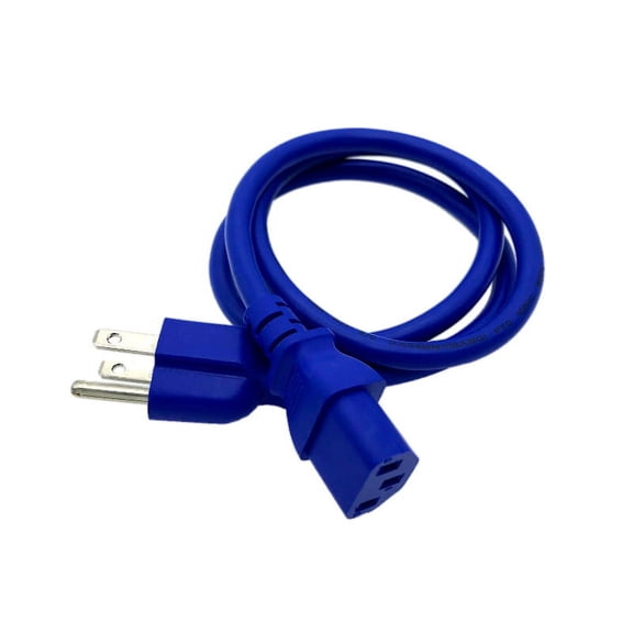 Kentek 3 FT Blue 3 Prong Universal AC Power Cable Cord for PC Computer Monitor Printer TV