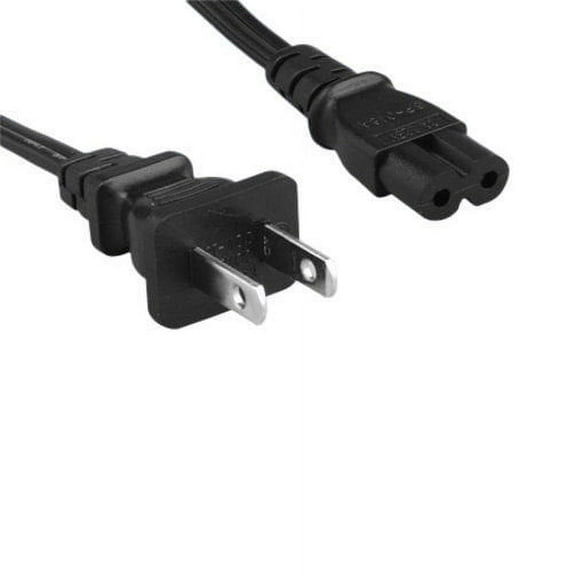 Kentek 3 Feet 2 Prong AC Power Cord NEMA1-15P/IEC320 C7 18 AWG 10A 125V Non-Polarized Black for Laptop Notebook Adapter Slim PS3 Figure 8 Shape