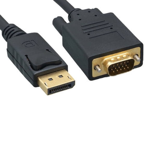 Kentek 3 Feet DisplayPort to VGA HD15 Male to Male Cable Cord 28 AWG Black DP LCD CRT Projector Display