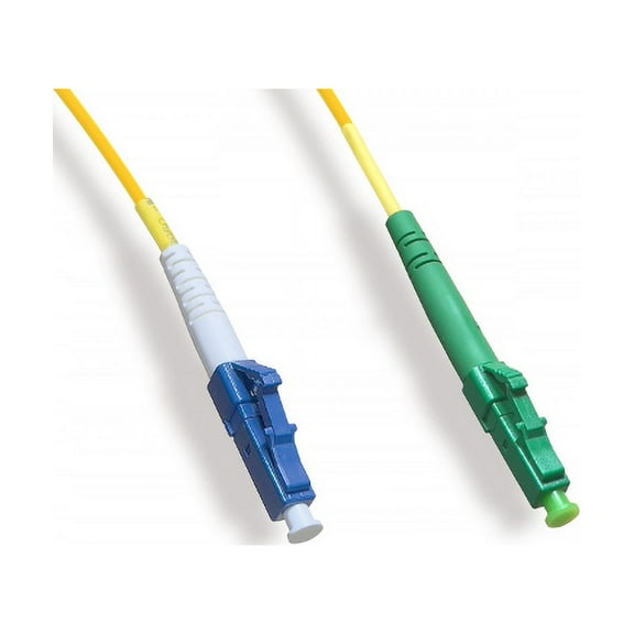 Kentek 3 Meter 3M LC/UPC to LC/APC Fiber Optic Cable OS2 9/125 Simplex Single-Mode Patch Cord OFNR