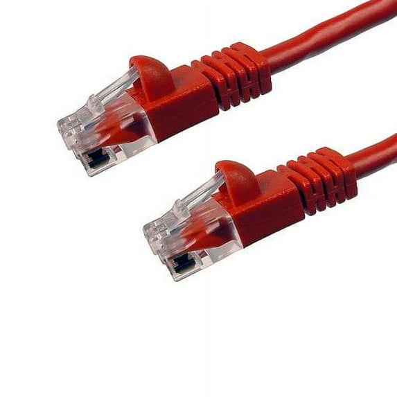 Kentek 5 Feet FT CAT6 UTP Patch Cable 24 AWG 550 MHz Category 6 Unshielded Twisted Pair Short Body Connector Snagless Molded Boot Ethernet RJ45 Network Internet Cord Red