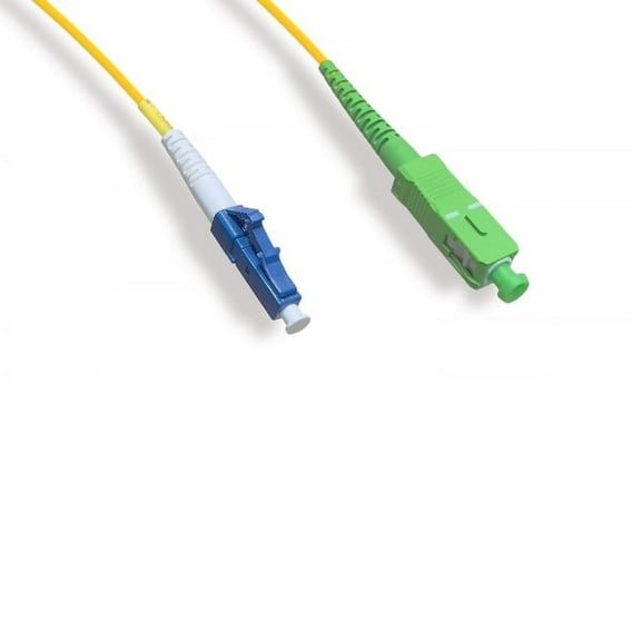 Kentek 5 Meter 5M LC/UPC to SC/APC Fiber Optic Cable OS2 9/125 Simplex Single-Mode Patch Cord OFNR