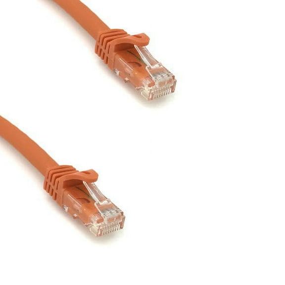 Kentek 50 Feet FT CAT6A UTP Patch Cable 24 AWG 600 MHz 10G 10Gbps Category 6a Unshielded Twisted Pair Snagless Molded Boot Ethernet RJ45 Network Internet Cord Orange