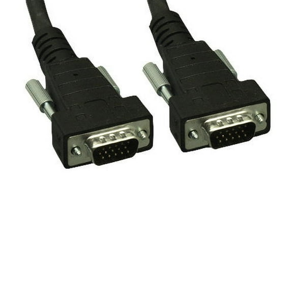 Kentek 50 Feet FT Plenum rated CMP Super VGA SVGA HD15 15 pin male to male M/M video cable cord 3 mini-coax triple shielded molded black