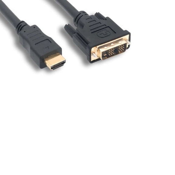 Kentek 5M 15FT HDMI Male to DVI-D Digital Single Link Male M/M 28 AWG Gold-Plated Connector Video Cable Cord HDTV LED LCD Monitor Display 1080P Black
