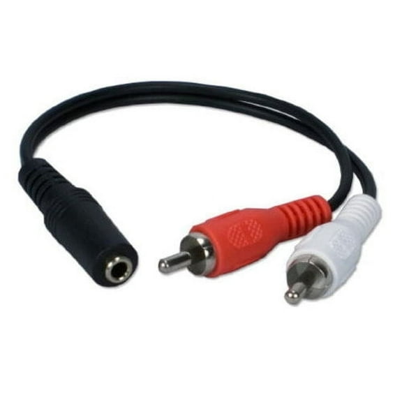 Kentek 6" 3.5mm AUX Auxiliary Female to RCA RW Red White Male Stereo Audio Y Cable Cord for PC iPod iPhone MP3 Car Monitor