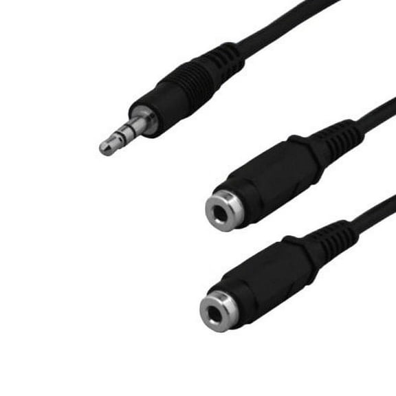 Kentek 6" 3.5mm AUX Auxiliary Male to Female x2 M/Fx2 Stereo Audio for PC iPod iPhone MP3 Car Monitor Splitter Extension Y Cable Cord