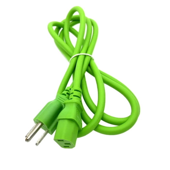 Kentek 6 FT Green 3 Prong Universal AC Power Cable Cord for PC Computer Monitor Printer TV