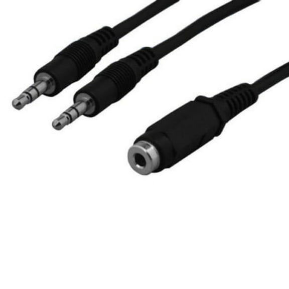 Kentek 6 Feet 3.5mm AUX Auxiliary Female To Male x2 F/Mx2 Stereo Audio for PC iPod iPhone MP3 Car Monitor Splitter Extension Y Cable Cord