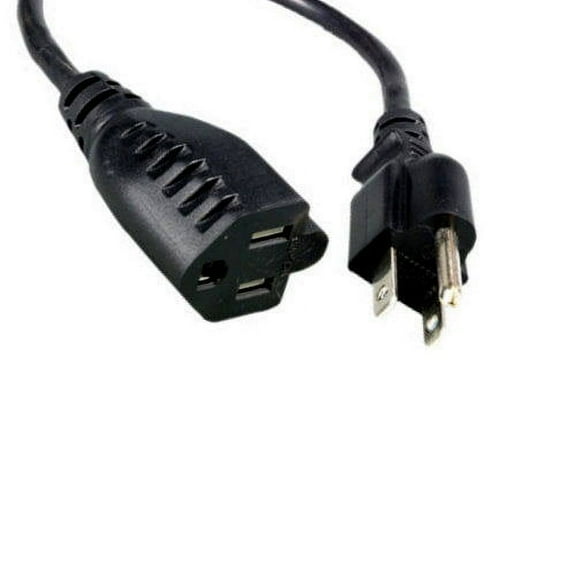 Kentek 6 Feet AC Power Cord Extension NEMA5-15P To 15R M/F Male Female SJT 16 AWG 13A 125V SJT Heavy Duty Black