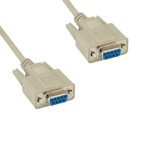 Kentek 6 Feet FT DB9 Null Modem Female to Female Serial Cable Cord 28 AWG RS-232 Crossover 9 Pin F/F Molded D-Sub Port for DTE PC Mac Linux Data Transmission communication