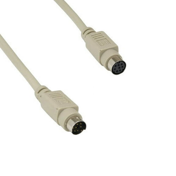 Kentek 6 Feet FT Mini DIN8 Extension Cable Cord Connector 28 AWG Molded Serial RS-232 MDIN 8 Pin Male to Female M/F for Mac Macintosh Peripheral Device