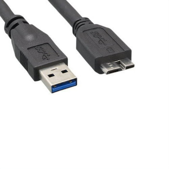 Kentek 6 Feet FT SpuerSpeed USB 3.0 Type A Male to Micro B Male M/M Cable 28 AWG 5.0 Gbps Data Transfer Sync Charge Cord Black For Cell Smart Phone HDD Printer Modem Camera