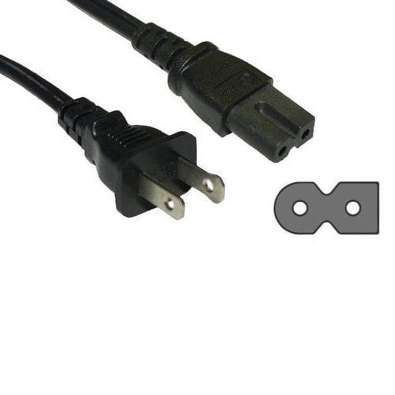 Kentek 6ft Polarized 2 Prong US AC Power Cord for Vizio, Sharp