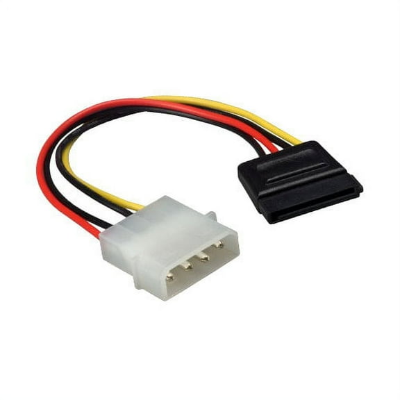 Kentek 6 Inch IN 5.25" Molex to SATA Power Cable Cord LP4 Male to Serial ATA Female M/F Connector Internal for PC Mac HDD Motherboard