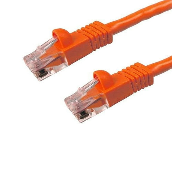 Kentek 7 Feet FT CAT6 UTP Patch Cable 24 AWG 550 MHz Category 6 Unshielded Twisted Pair Short Body Connector Snagless Molded Boot Ethernet RJ45 Network Internet Cord Orange