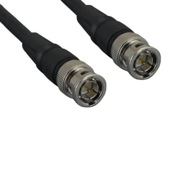 Kentek 75 Feet FT Premium BNC composite video patch cable cord connector male to male M/M black 75 ohm coaxial CCTV