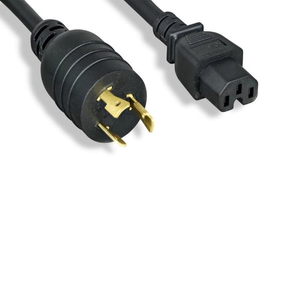 Kentek 8 Feet Ft 14 AWG Power Cable Cord NEMA L6-20P to IEC-603203 C15 15A/250V SJT Locking Black