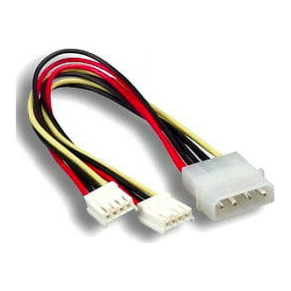 Kentek 8 Inch 8" 4 Pin Molex 5.25 Male To 2 X 4 Pin 3.5 Floppy Drive FDD Female Y-Splitter M/F IDE DC Internal Computer PC Power Cable Adapter Cord