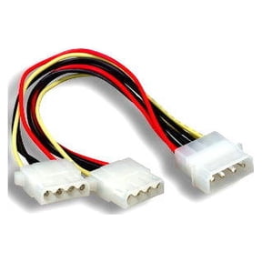 Kentek 8 Inch 8" 4 Pin Molex 5.25 Male to 2 X 4 Pin Molex 5.25 Female Y-Splitter M/F IDE DC Internal Computer PC Power Cable Adapter Cord