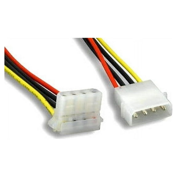 Kentek 8 Inch 8" 4 Pin Molex 5.25 Male to Right Angle 90 Degree 4 Pin Molex 5.25 Female M/F IDE DC Internal Computer PC Power Cable Adapter Cord