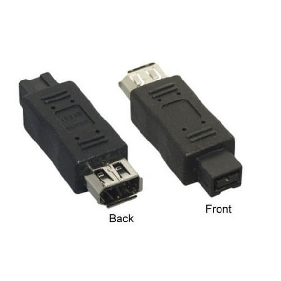 Kentek 9 pin male 6 pin female  IEEE-1394a 1394b IEEE1394 Firewire iLINK DV adapter converter coupler M/F 800/400 Mbps PC MAC black