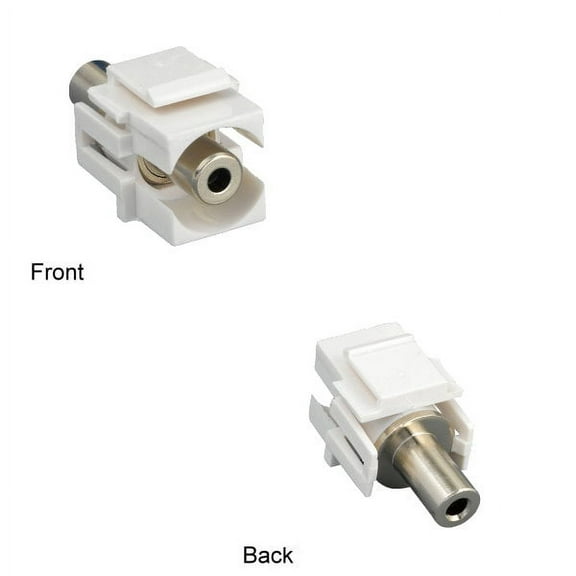 Kentek AUX 3.5mm Keystone Insert Module Feedthrough Recessed Type Female F/F Audio Mic Headphone Jack