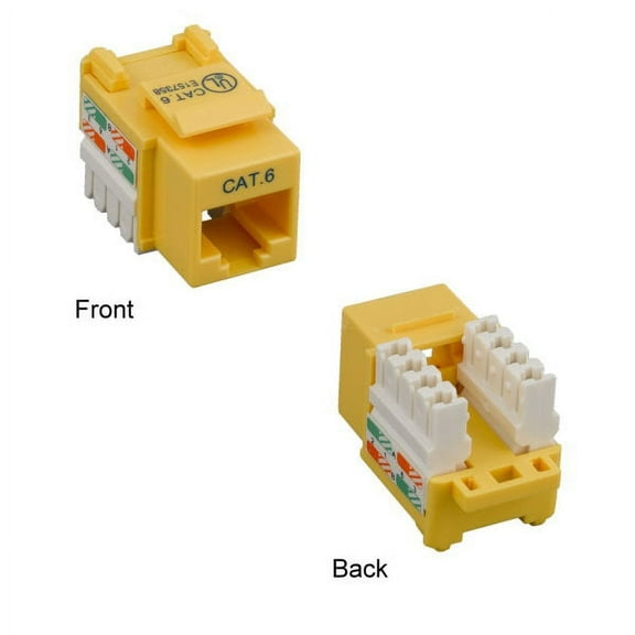Kentek CAT6 Punch Down Keystone Jack RJ45 Category 6 Ethernet Network 110 Type Yellow