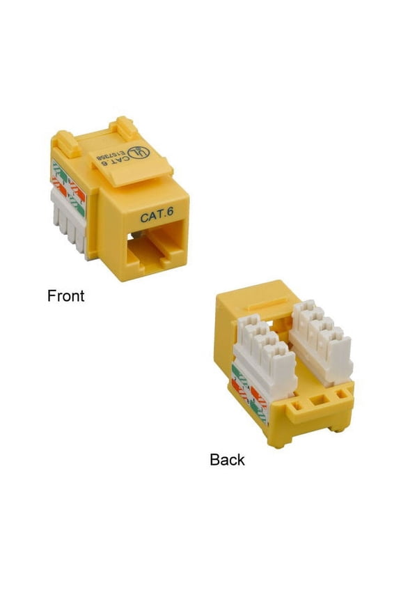CAT6 Punch Down Keystone Jack RJ45 Category 6 Ethernet Network 110 Type Yellow