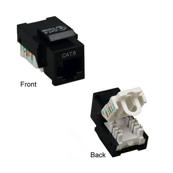 Kentek CAT6 Tool less Keystone Jack RJ45 Category 6 Ethernet Network ToolLess 110 Type Black
