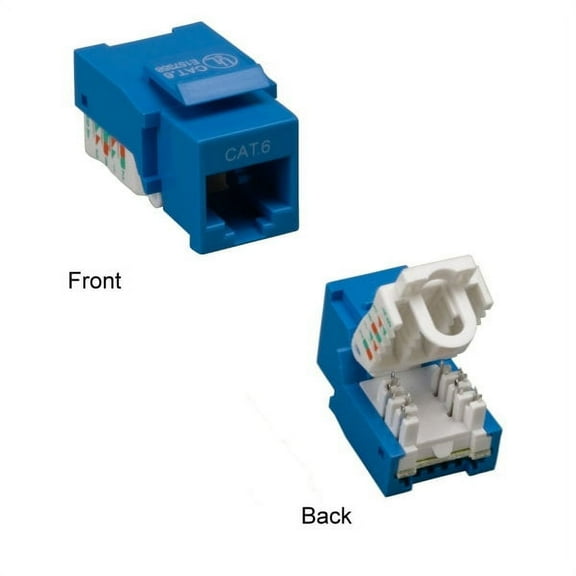 Kentek CAT6 Tool less Keystone Jack RJ45 Category 6 Ethernet Network ToolLess 110 Type Blue