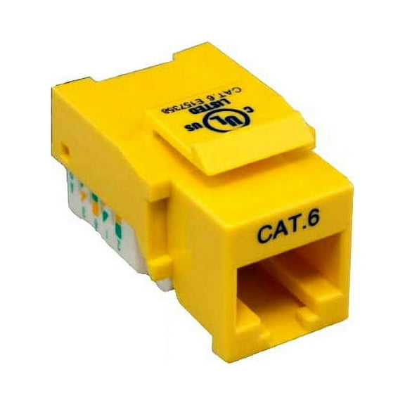 Kentek CAT6 Tool less Keystone Jack RJ45 Category 6 Ethernet Network ToolLess 110 Type Yellow