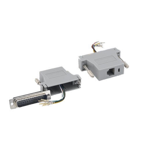 Kentek D-Sub Modular Adapter DB25 Male to RJ12 RJ-12 Female M/F Serial Jack Plug phone Telecom PC