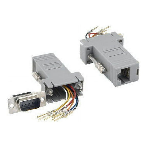 Kentek D-Sub Modular Adapter DB9 Male to RJ45 RJ-45 Female M/F Serial Jack Plug Console Networking Ethernet Cat5E Cat6