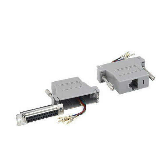 Kentek D-Sub Modular Adapter DB25 Female to RJ45 RJ-45 Female F/F Serial Jack Plug Console Networking Ethernet Cat5E Cat6