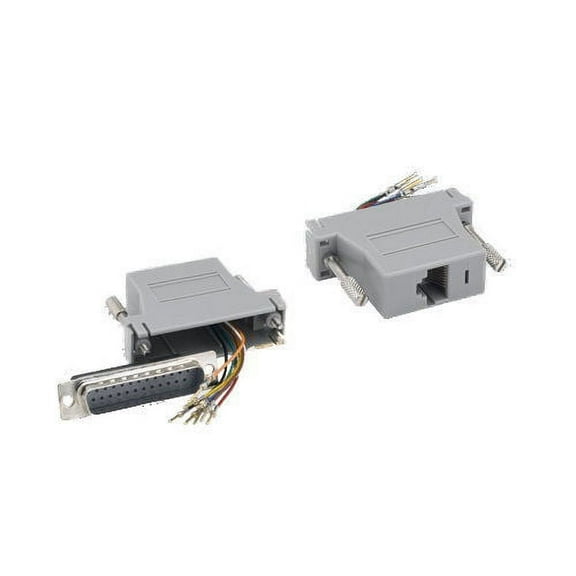 Kentek D-Sub STP Shielded Modular Adapter DB25 Male to RJ45 RJ-45 Female M/F Serial Jack Plug Console Networking Ethernet Cat5E Cat6